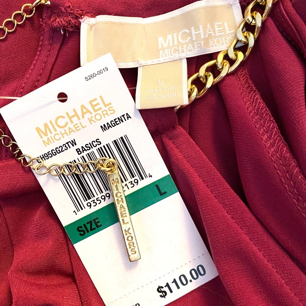 MICHAEL KORS Burgundy Cold Should Blouse 🌺🌺 - Picture 12 of 12